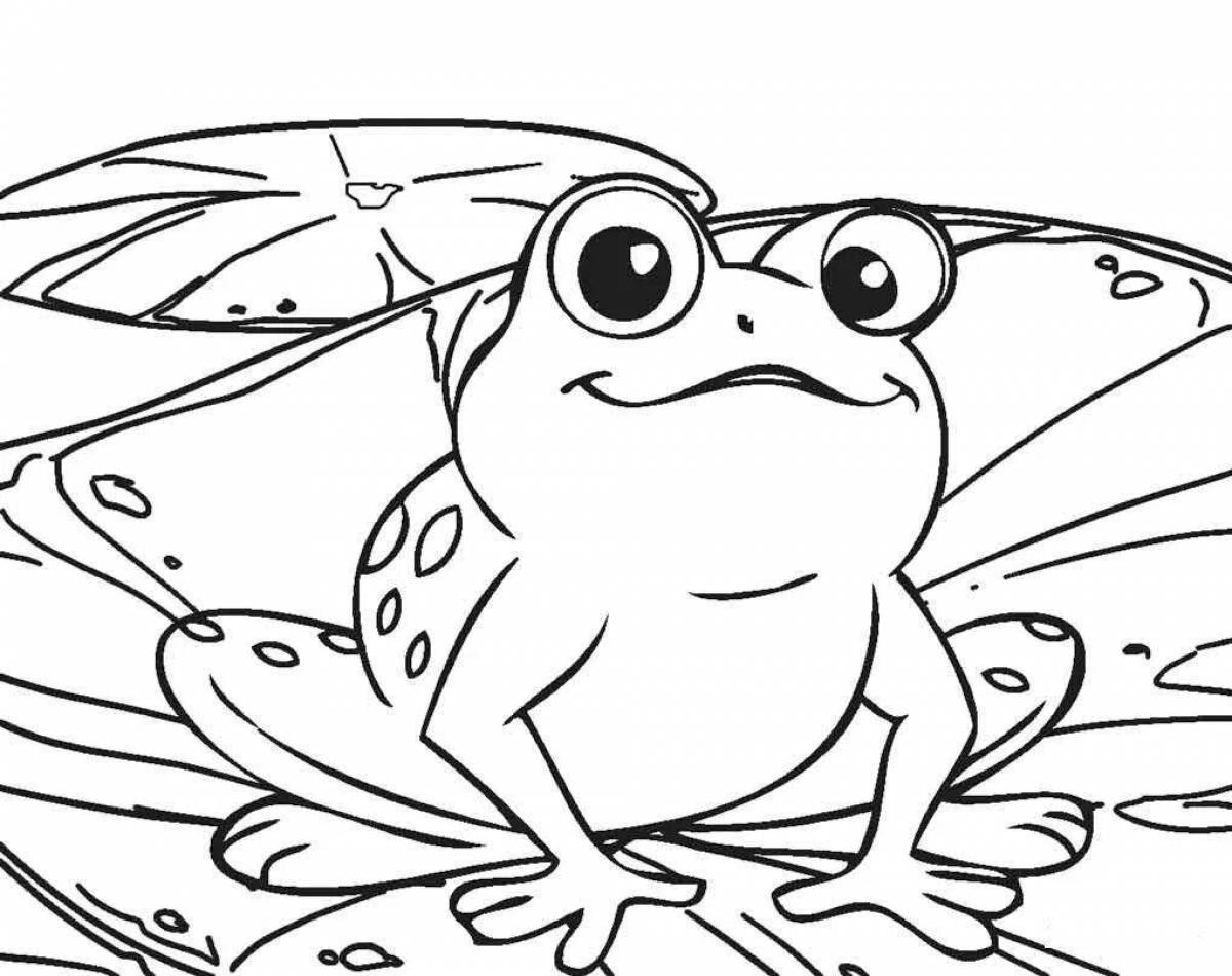 Adorable frog coloring book for preschoolers