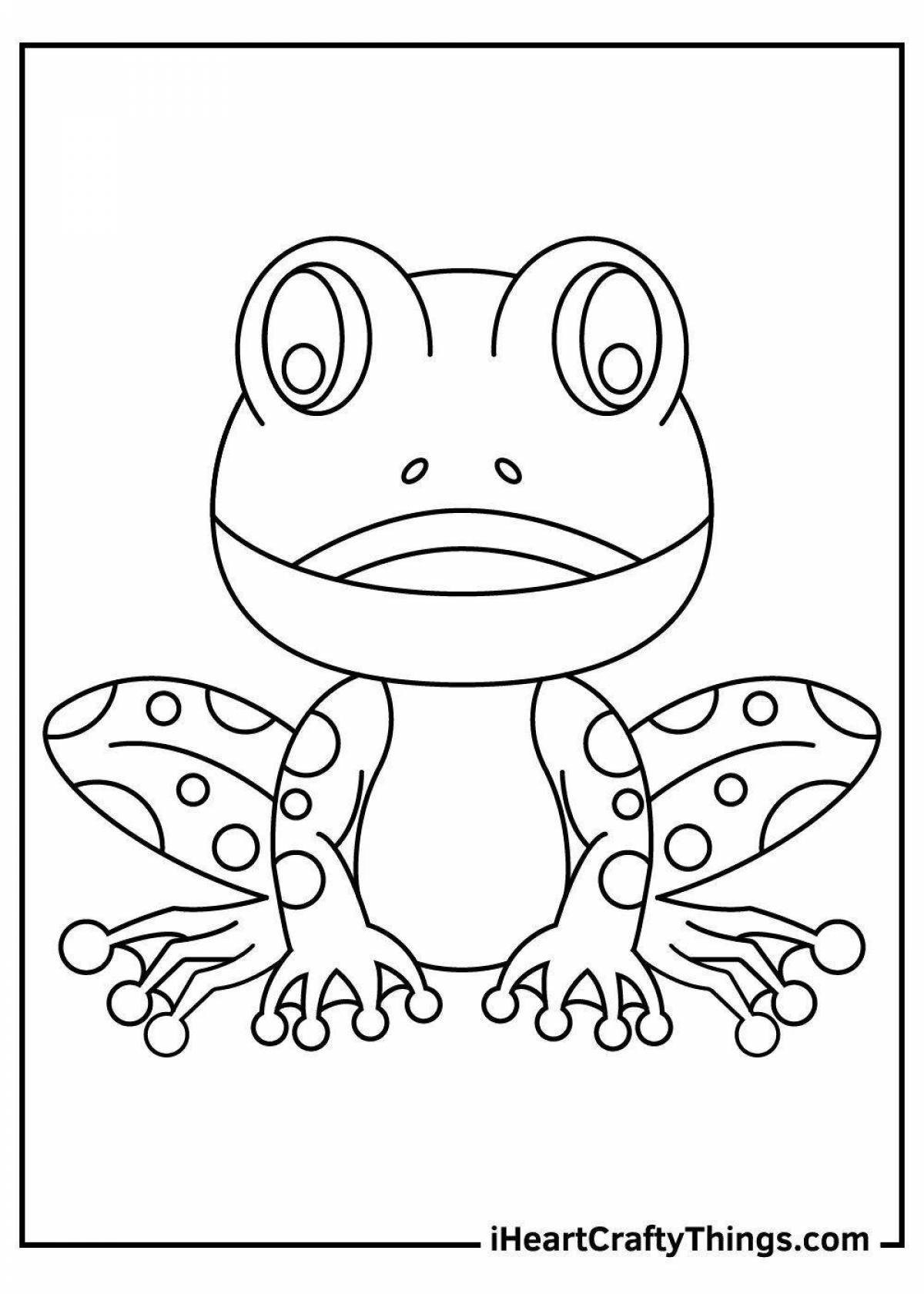 Frog coloring book for children 4-5 years old