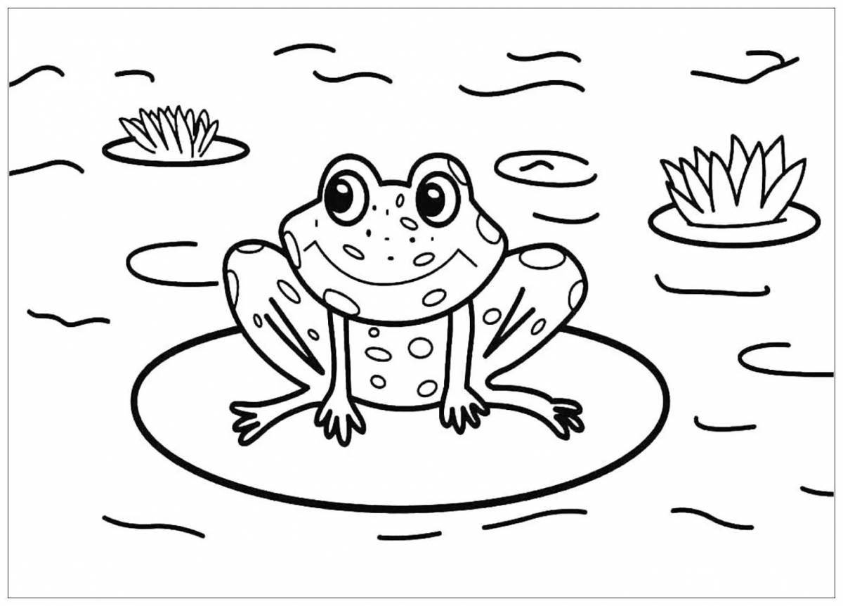 Joyful frog coloring for preschoolers