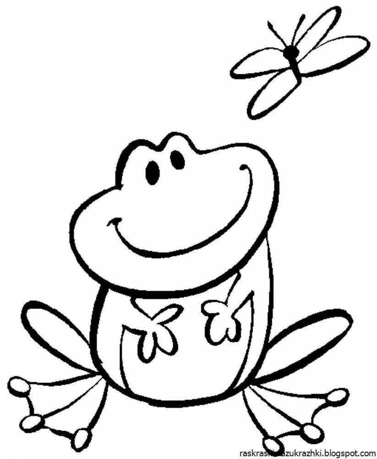 Увлекательная раскраска лягушка для детей 4-5 лет