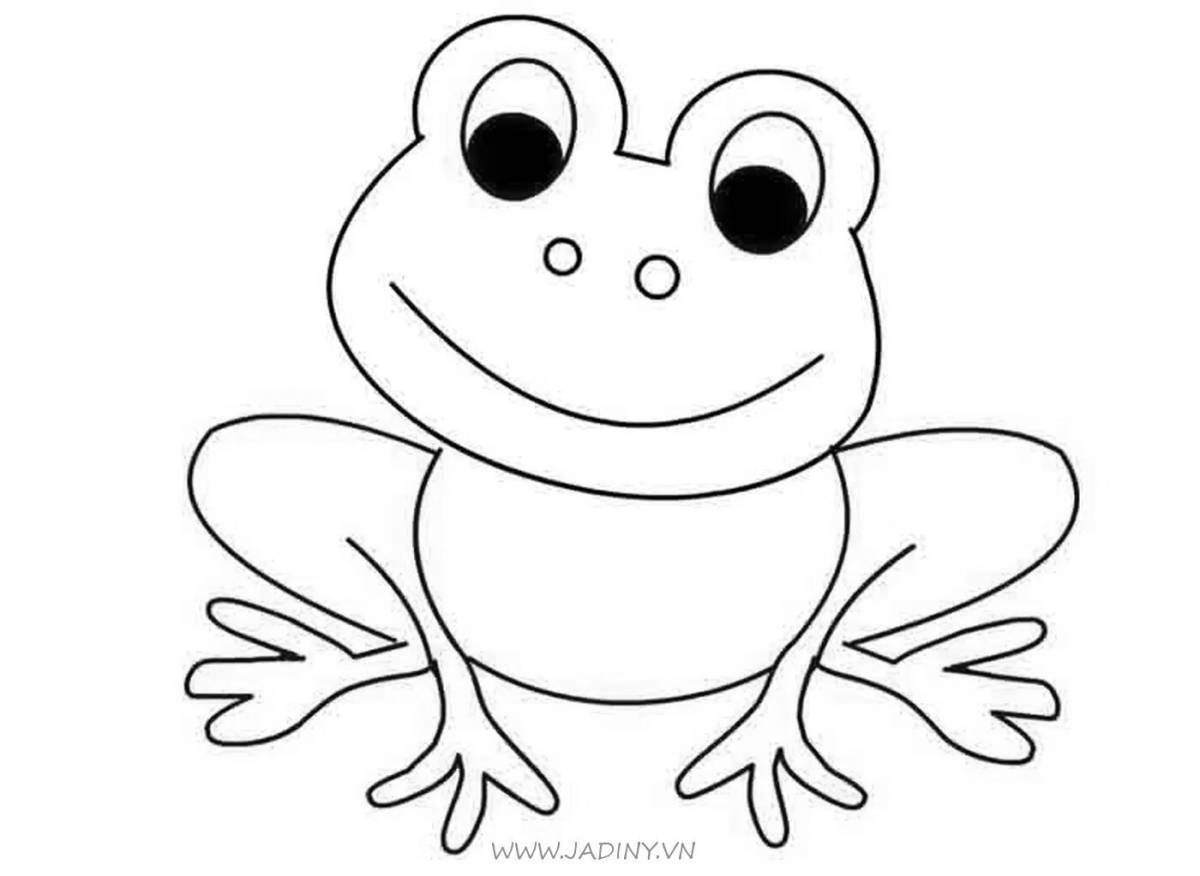 Coloring book funny frog for preschoolers
