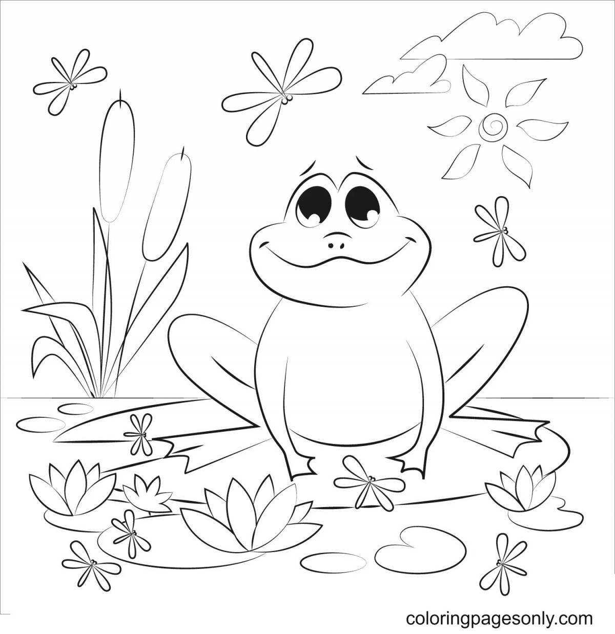 Exciting frog coloring book for 4-5 year olds