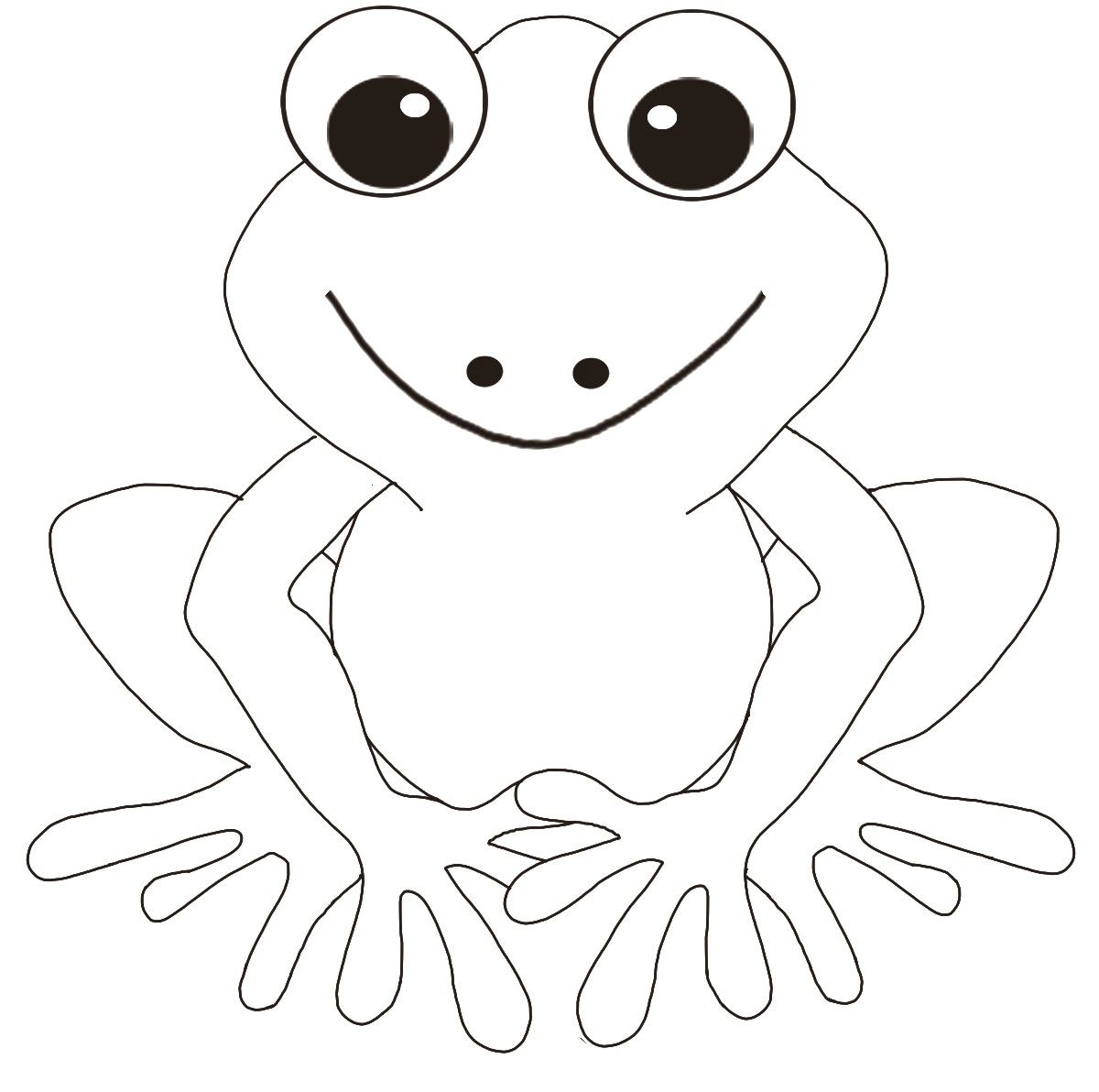 Дружная лягушка-раскраска для малышей