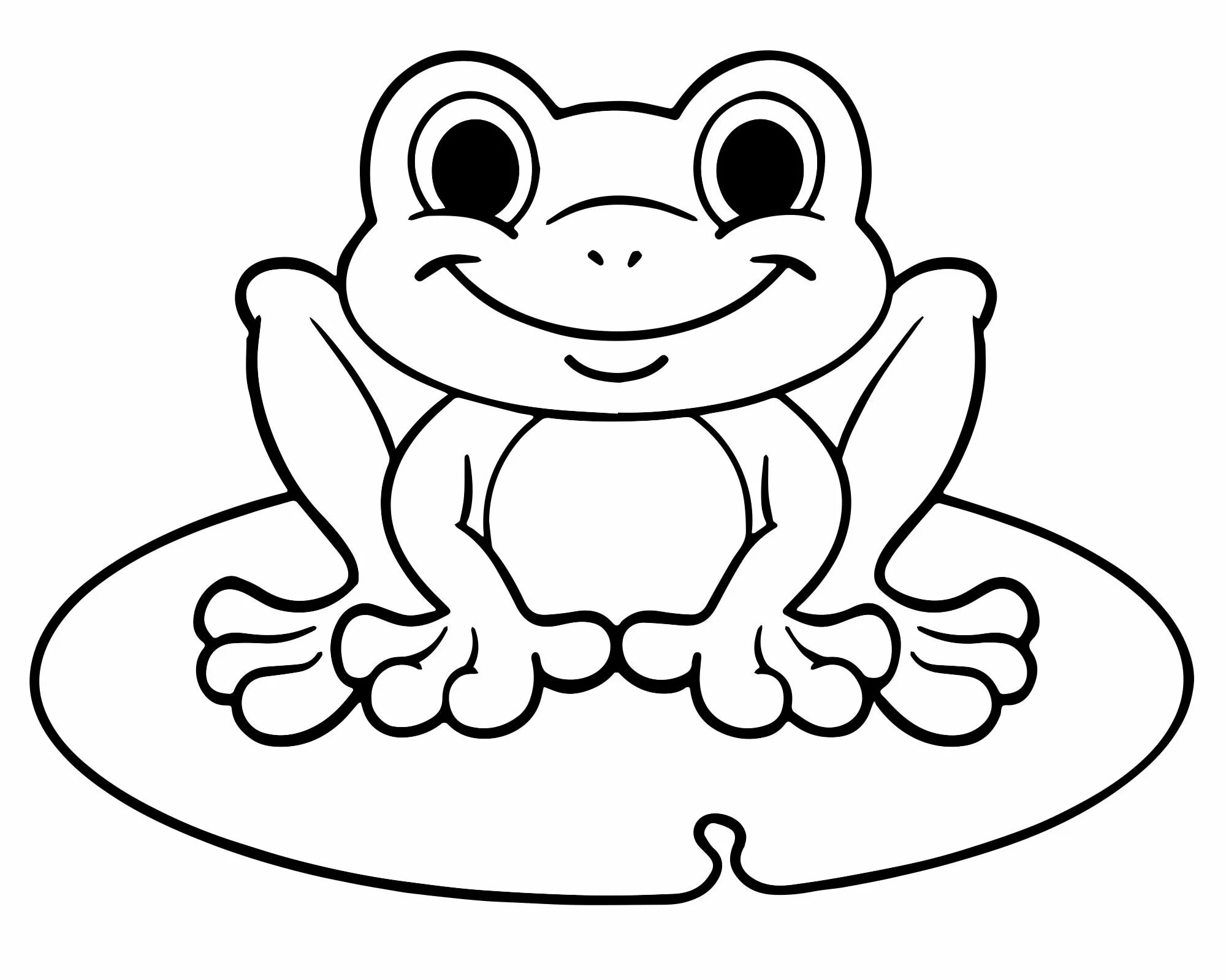 Приглашающая лягушка-раскраска для малышей