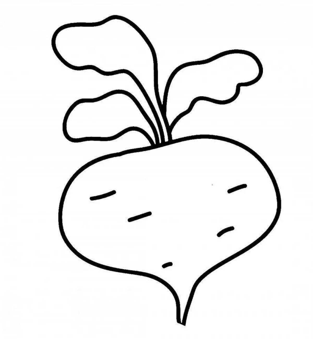 Adorable vegetable coloring book for 3 year olds