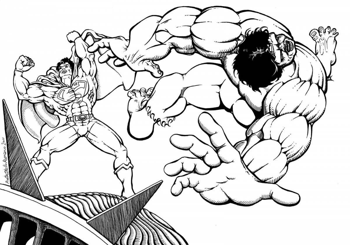 Fabulous Hulk and Spiderman coloring pages for kids