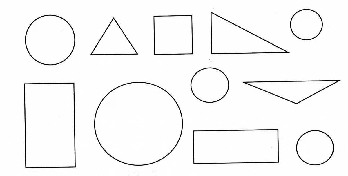 Раскраска радостный треугольник для детей 3-4 лет