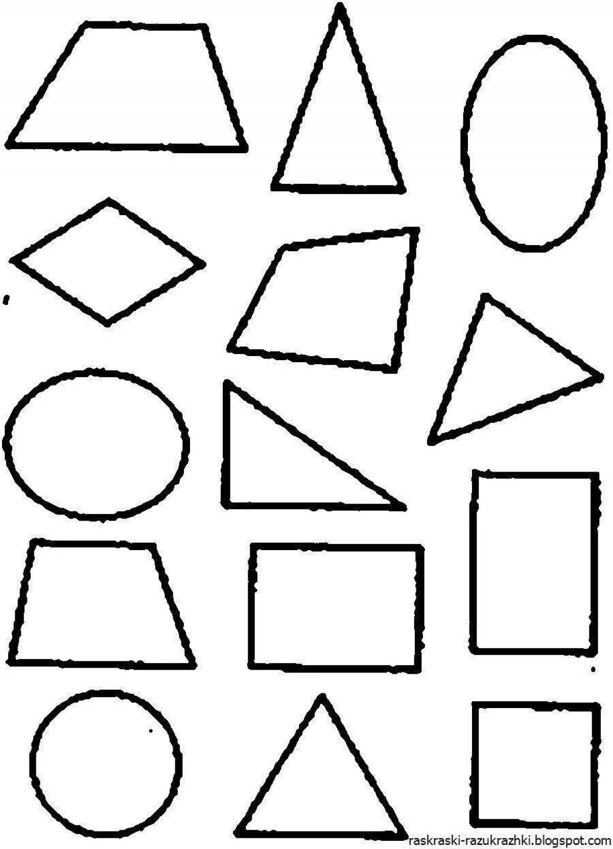 Раскраска «радостный треугольник» для дошкольников 3-4 лет