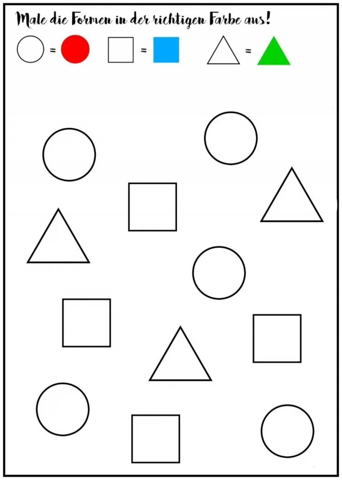 Circle square triangle for children 3 4 years old #1