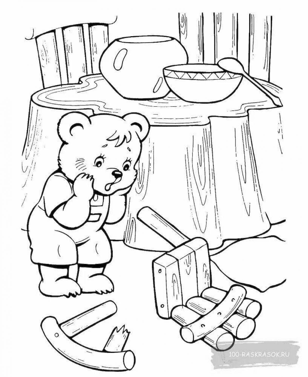 Three bears coloring book for 4-5 year olds