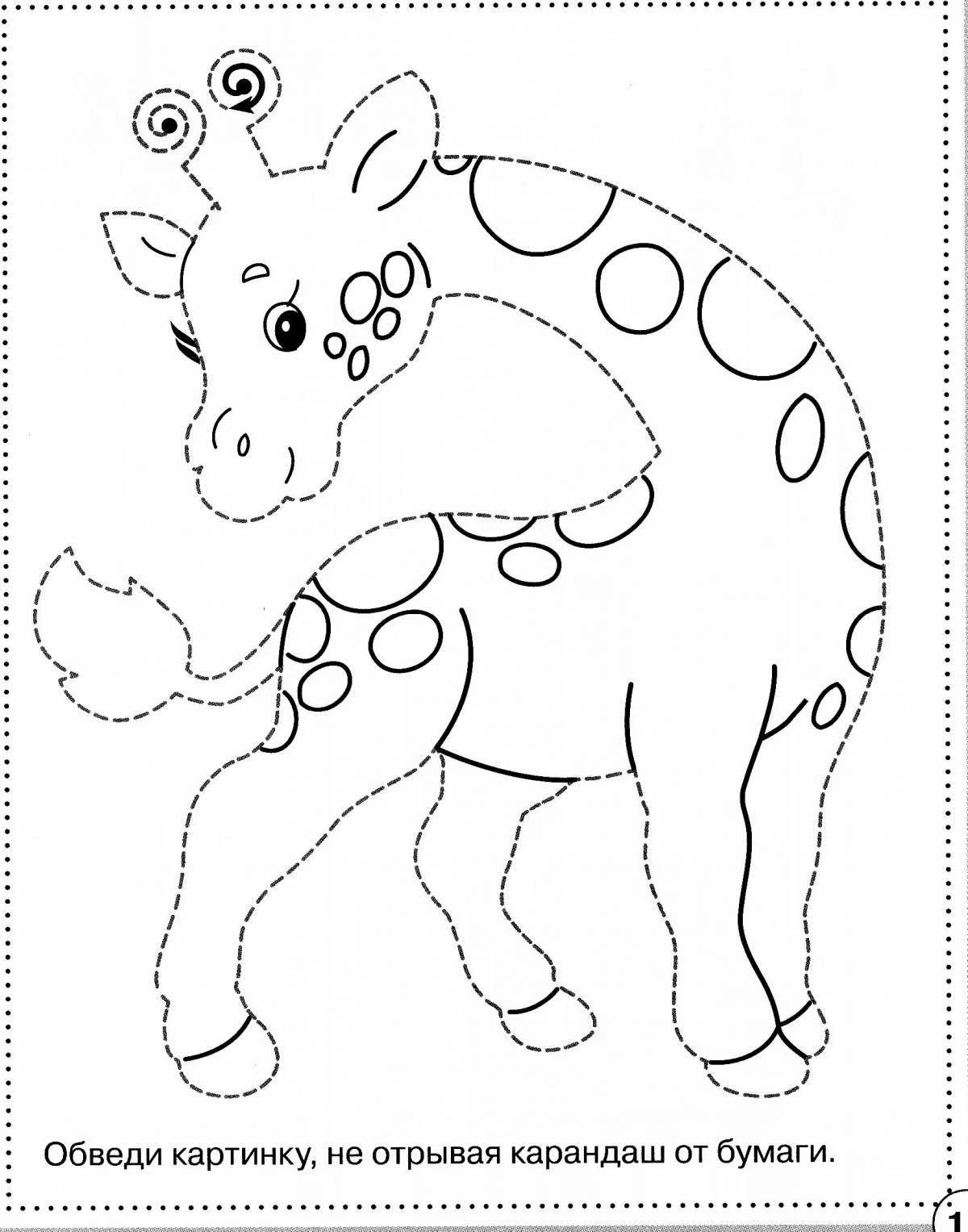 Bright coloring animals of hot countries for children 5-6 years old