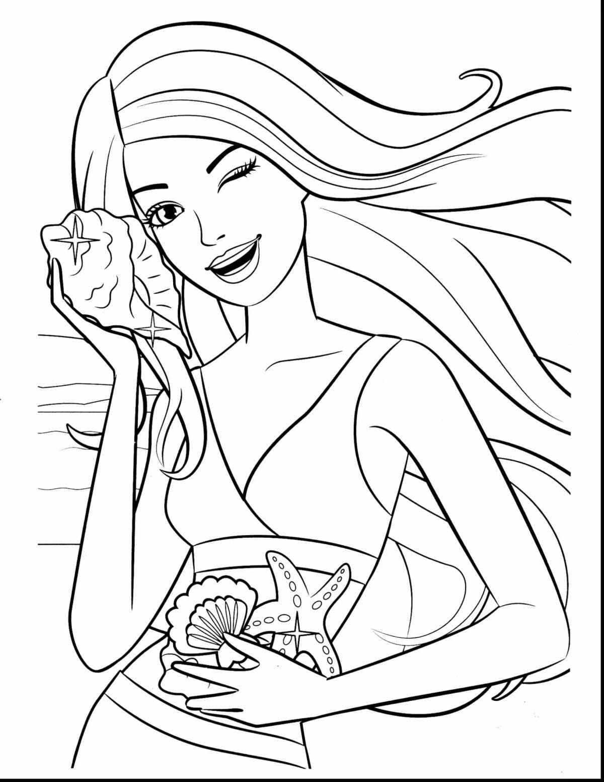 Great barbie coloring book for kids 6-7 years old