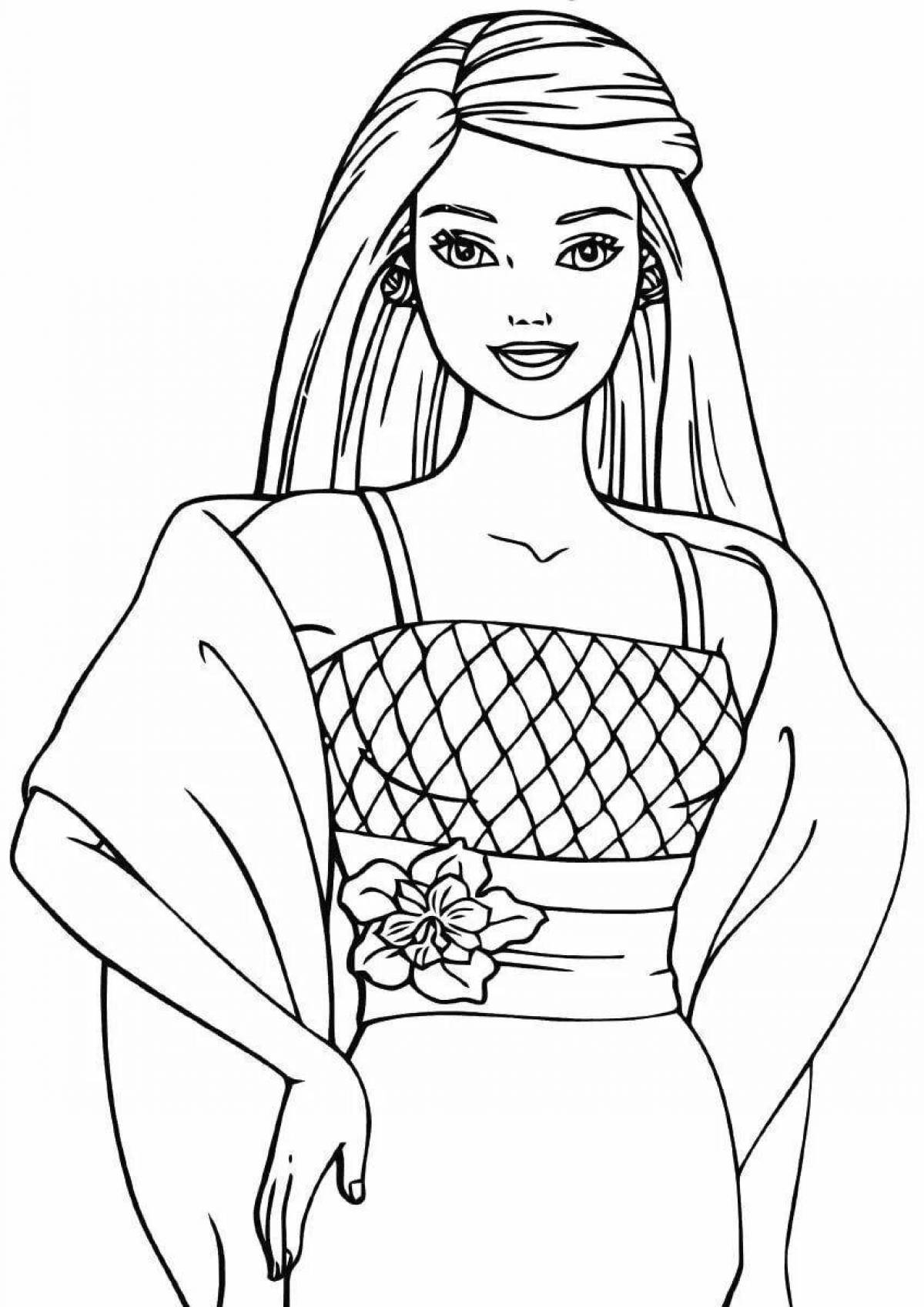 Barbie coloring book for kids 6-7 years old