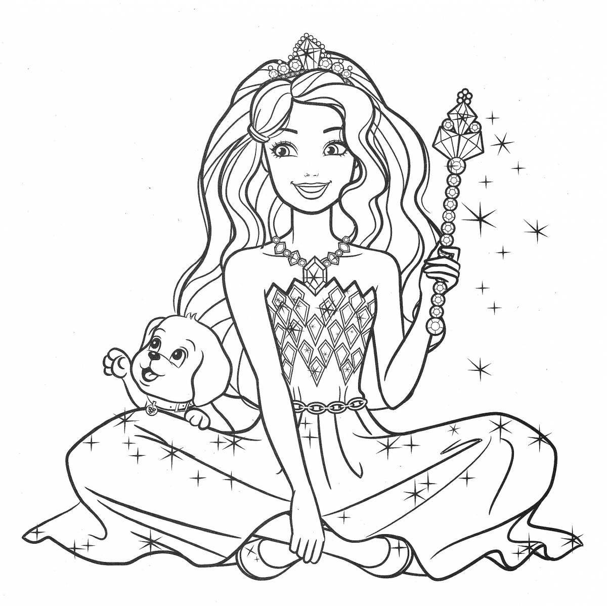 Adorable Barbie coloring book for kids 6-7 years old