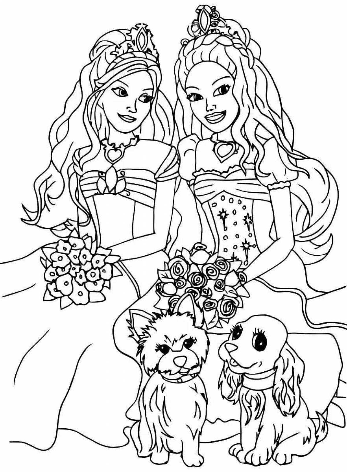 Glorious barbie coloring book for kids 6-7 years old