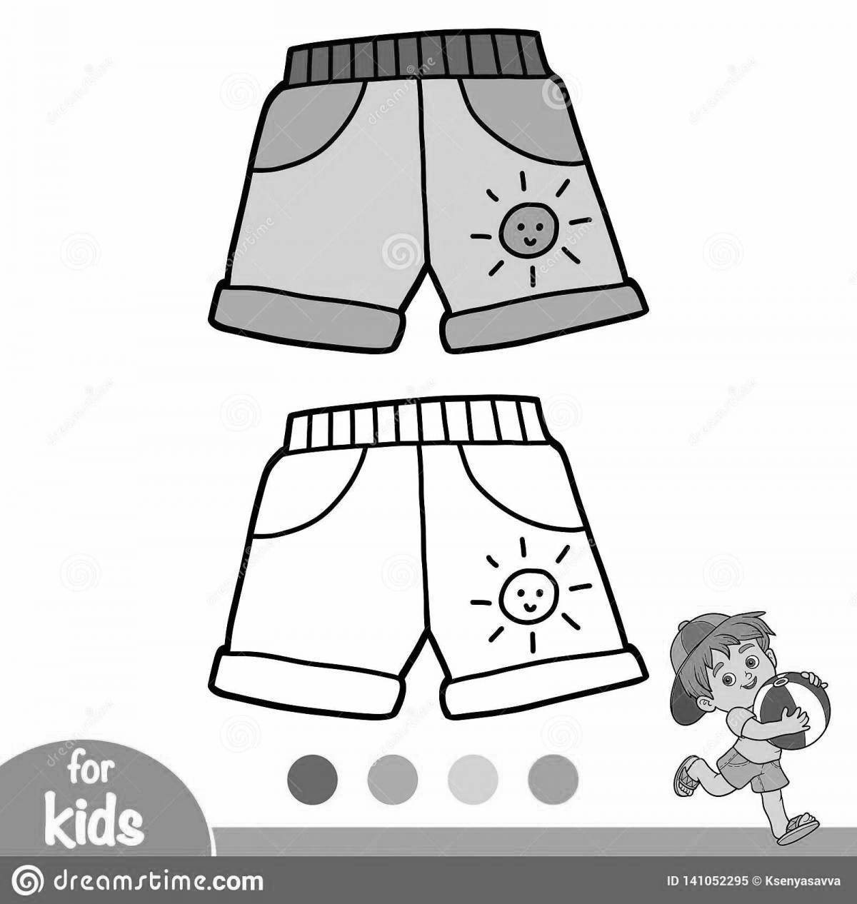 Coloring bright shorts for children