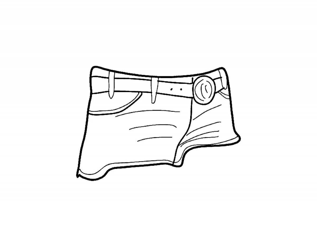 Coloring page funny shorts for preschoolers