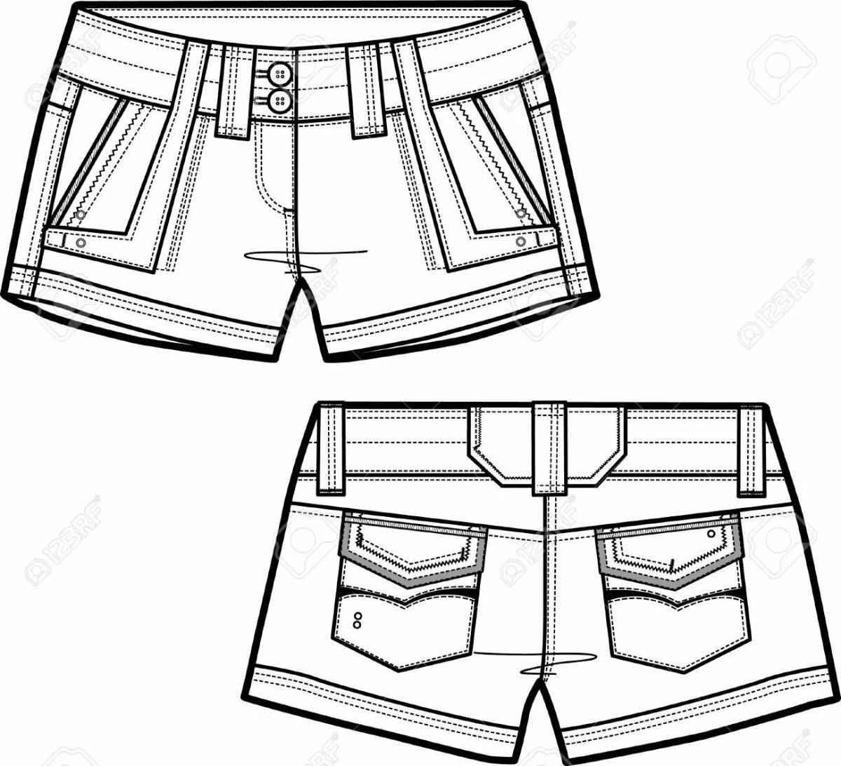 Gorgeous shorts coloring page for kids