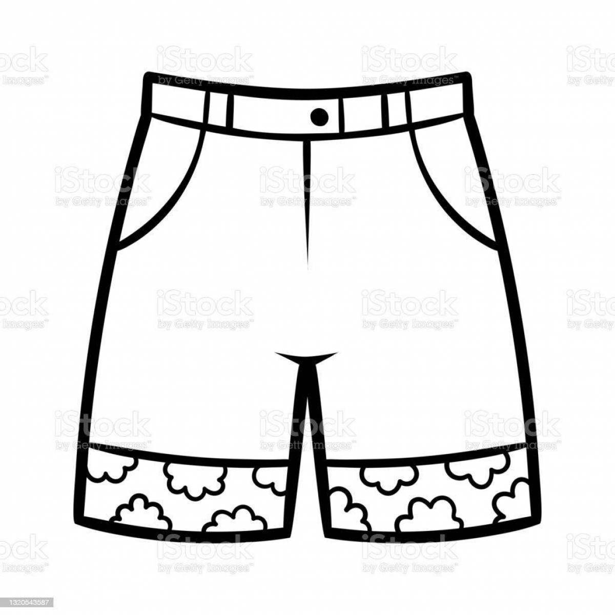 Раскраска Раскраска «выдающиеся шорты» для малышей