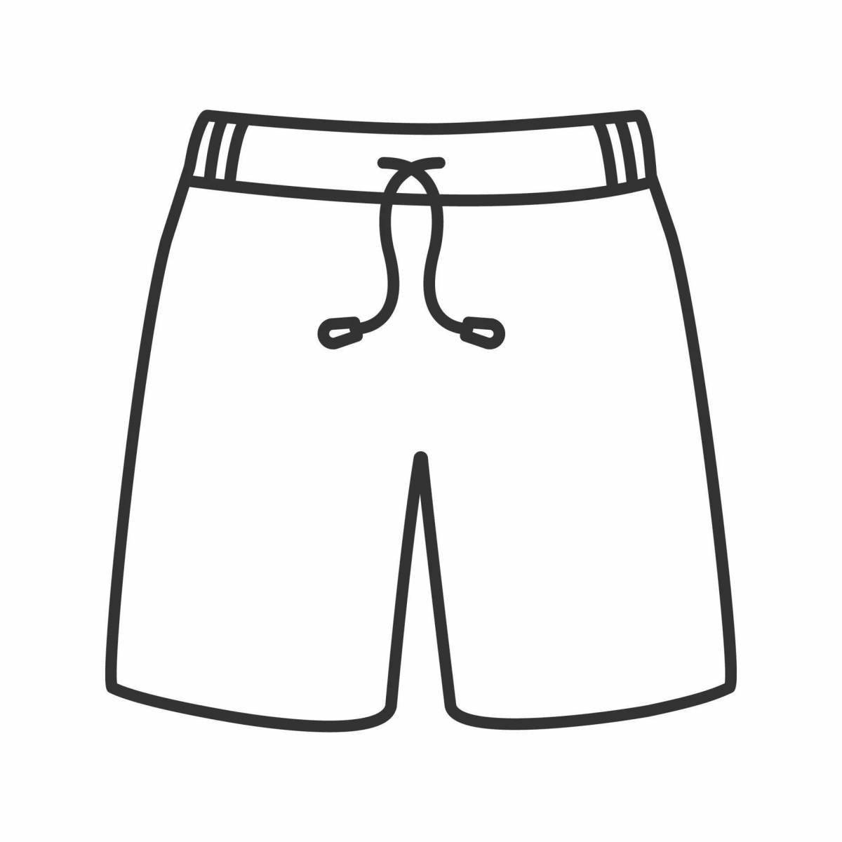 Fine shorts coloring page for toddlers
