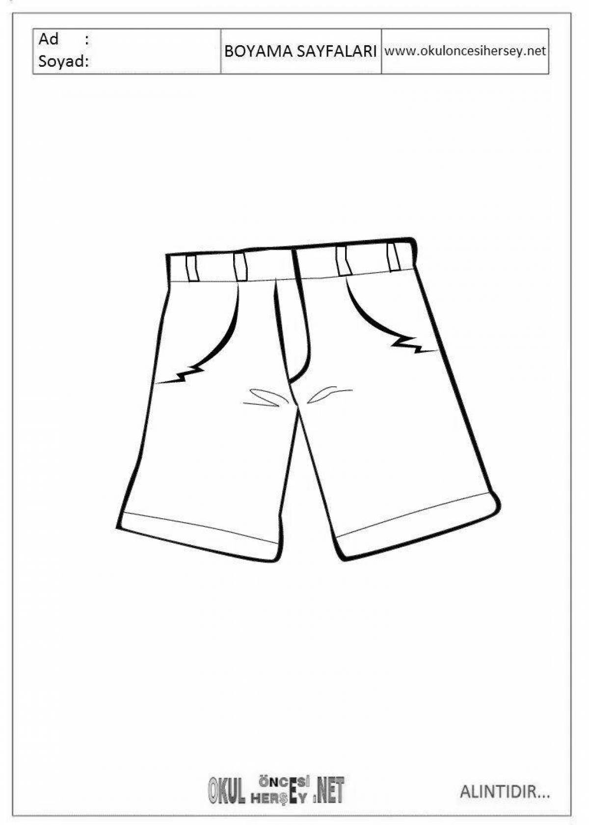 Coloring page cute shorts for juniors