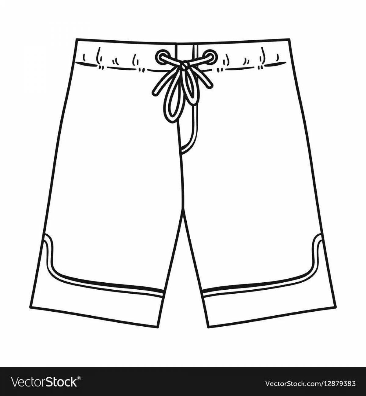 Coloring page for shorts for kids