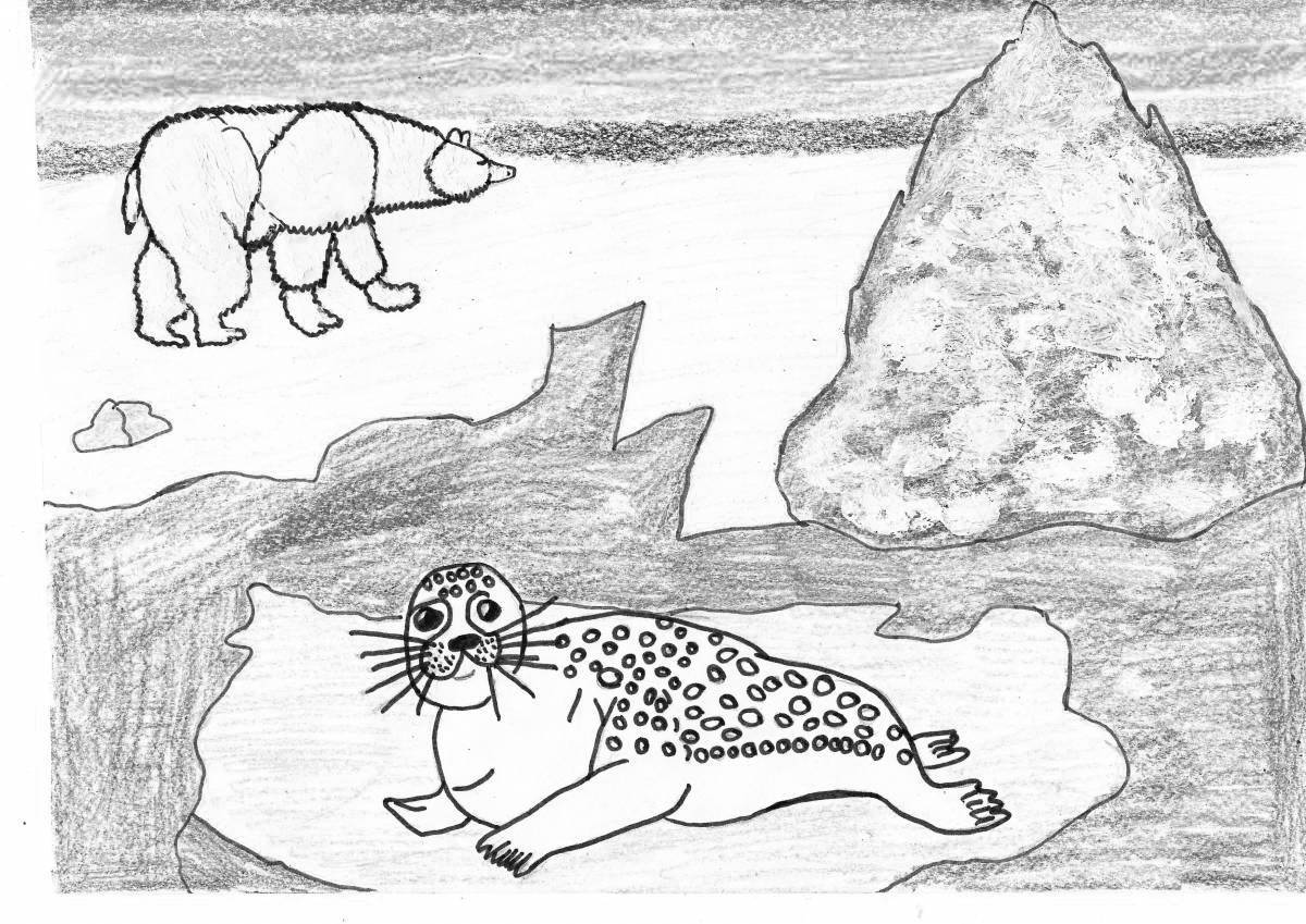 Joyful arctic coloring book for kids