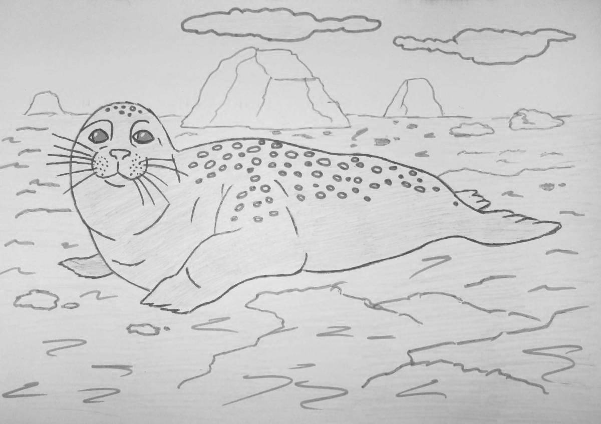 Glittering arctic coloring book for kids