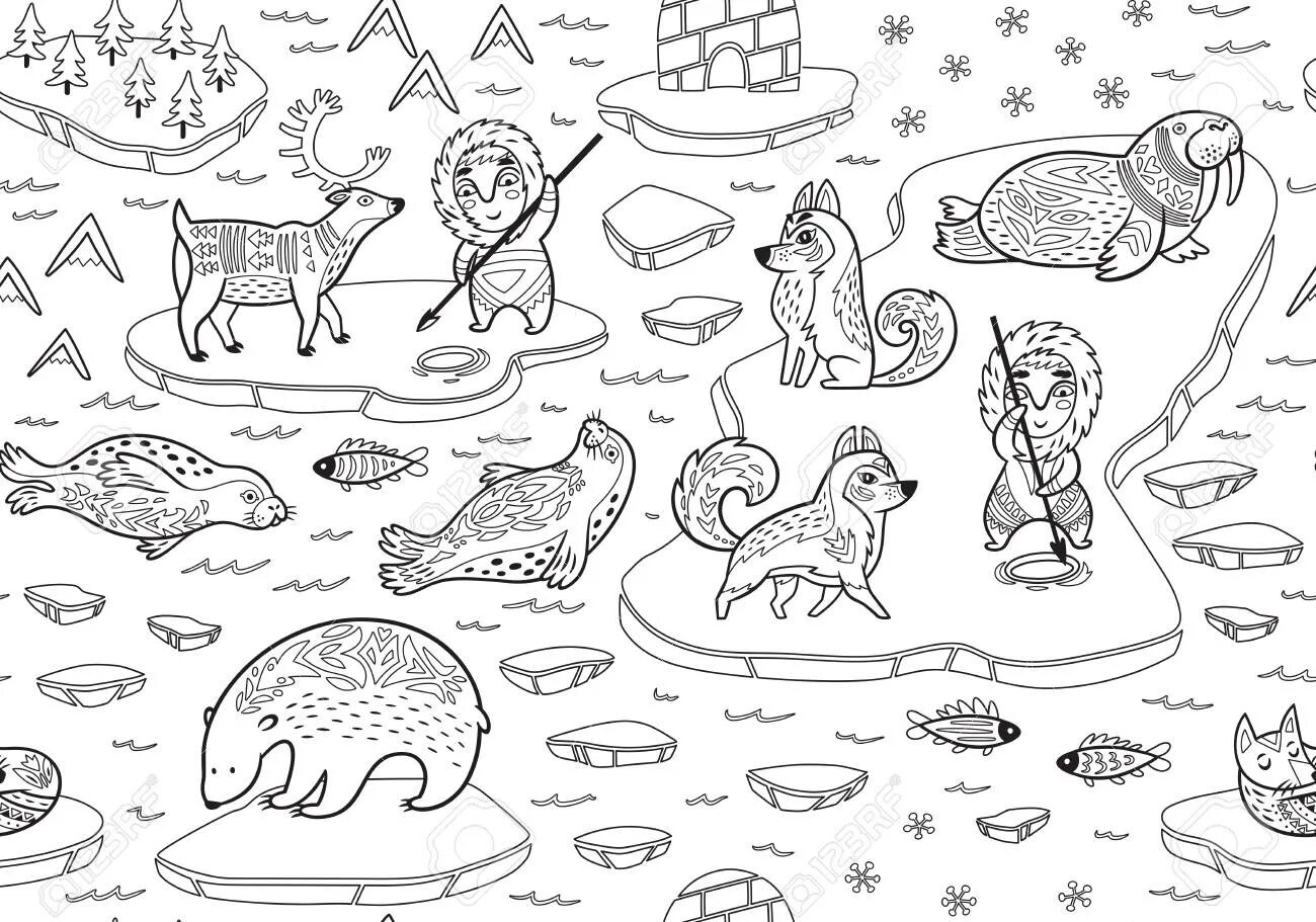 Dazzling arctic coloring book for kids