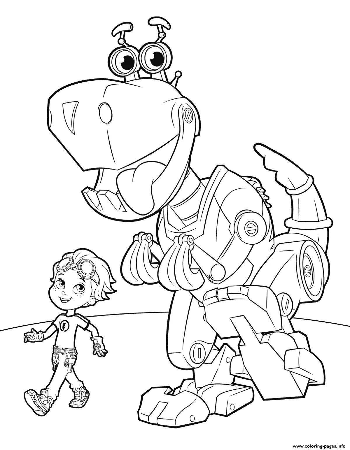 Cute robot coloring book for kids