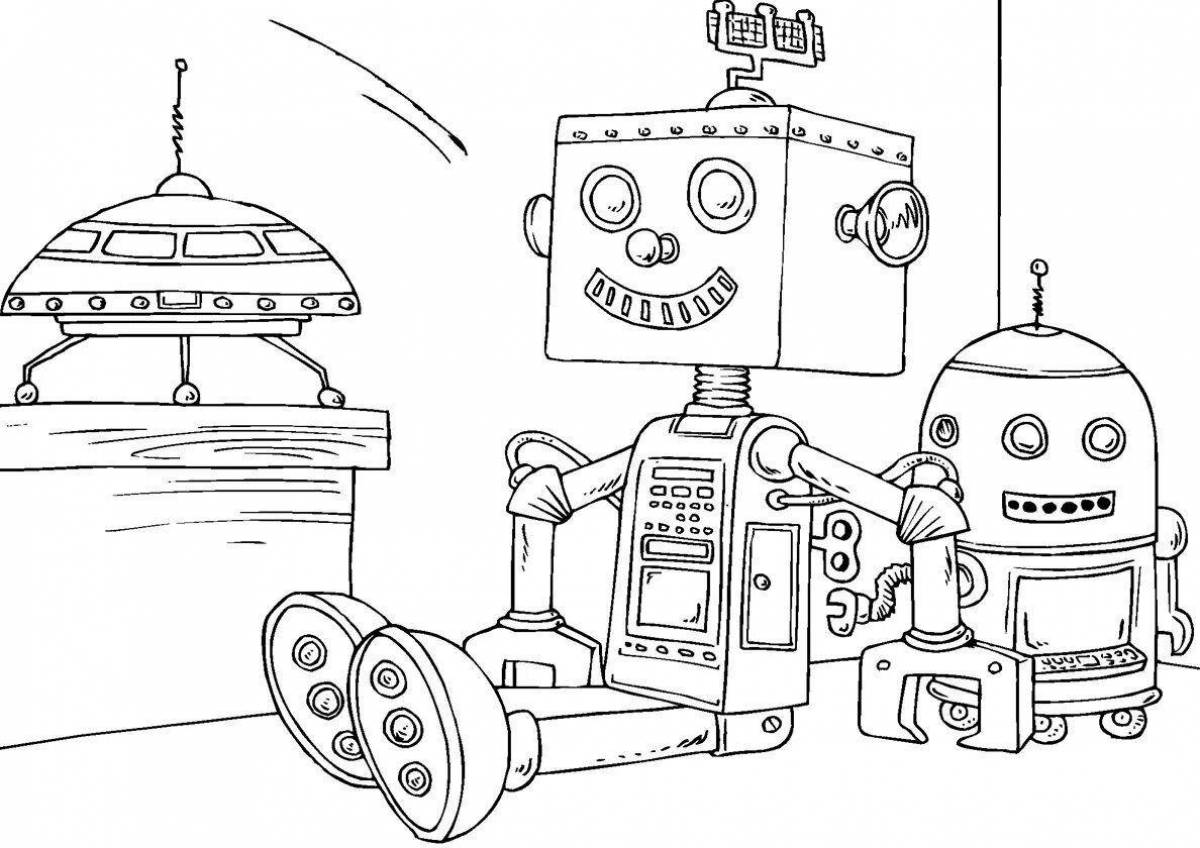 Incredible robot coloring book for kids