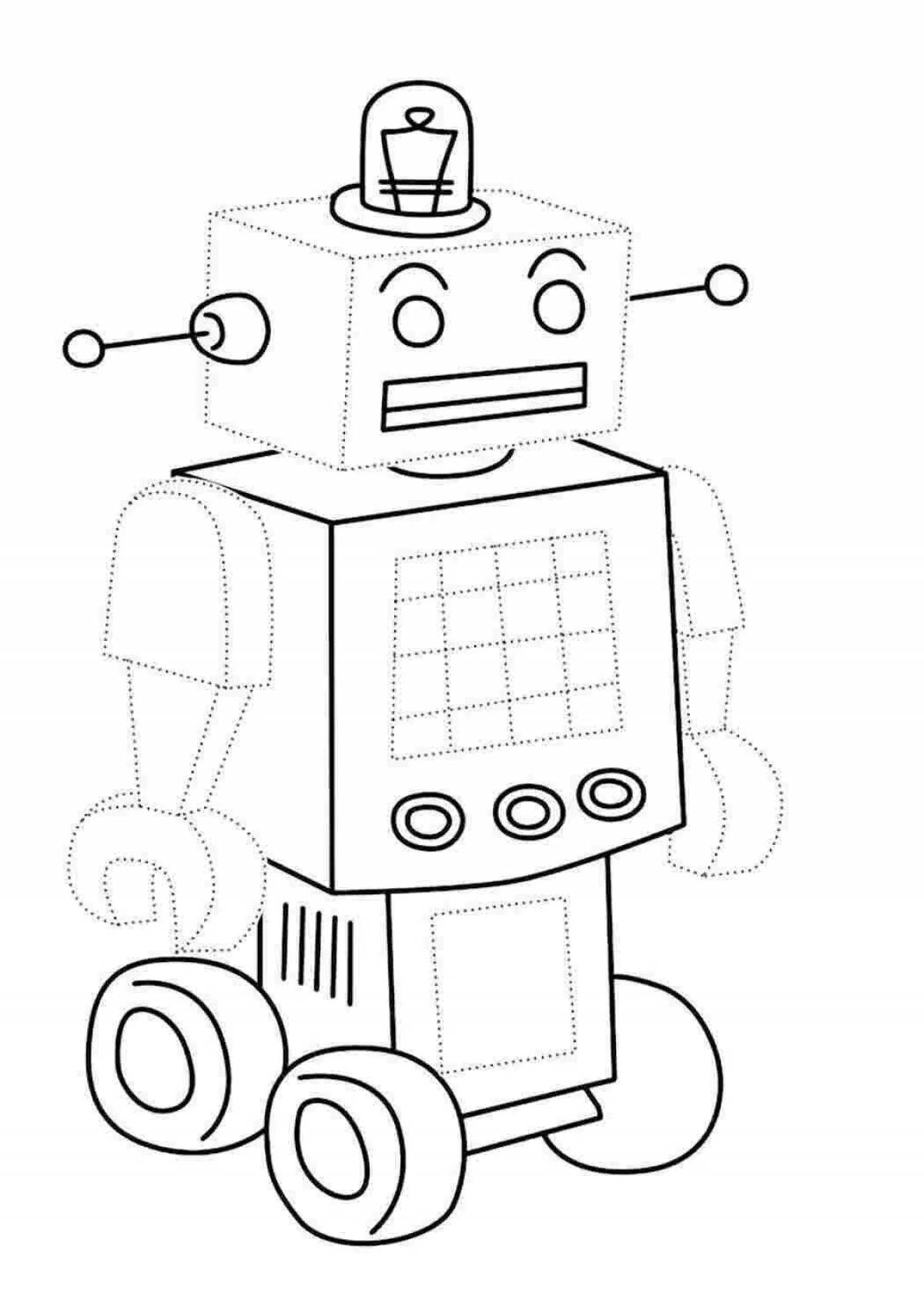 Outstanding robot coloring page for kids