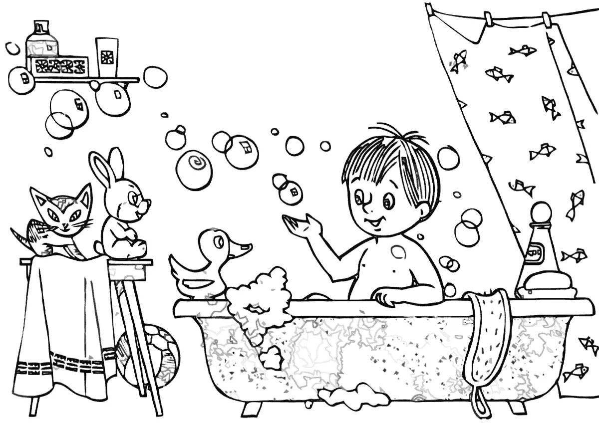Fun hygienic coloring book for kids