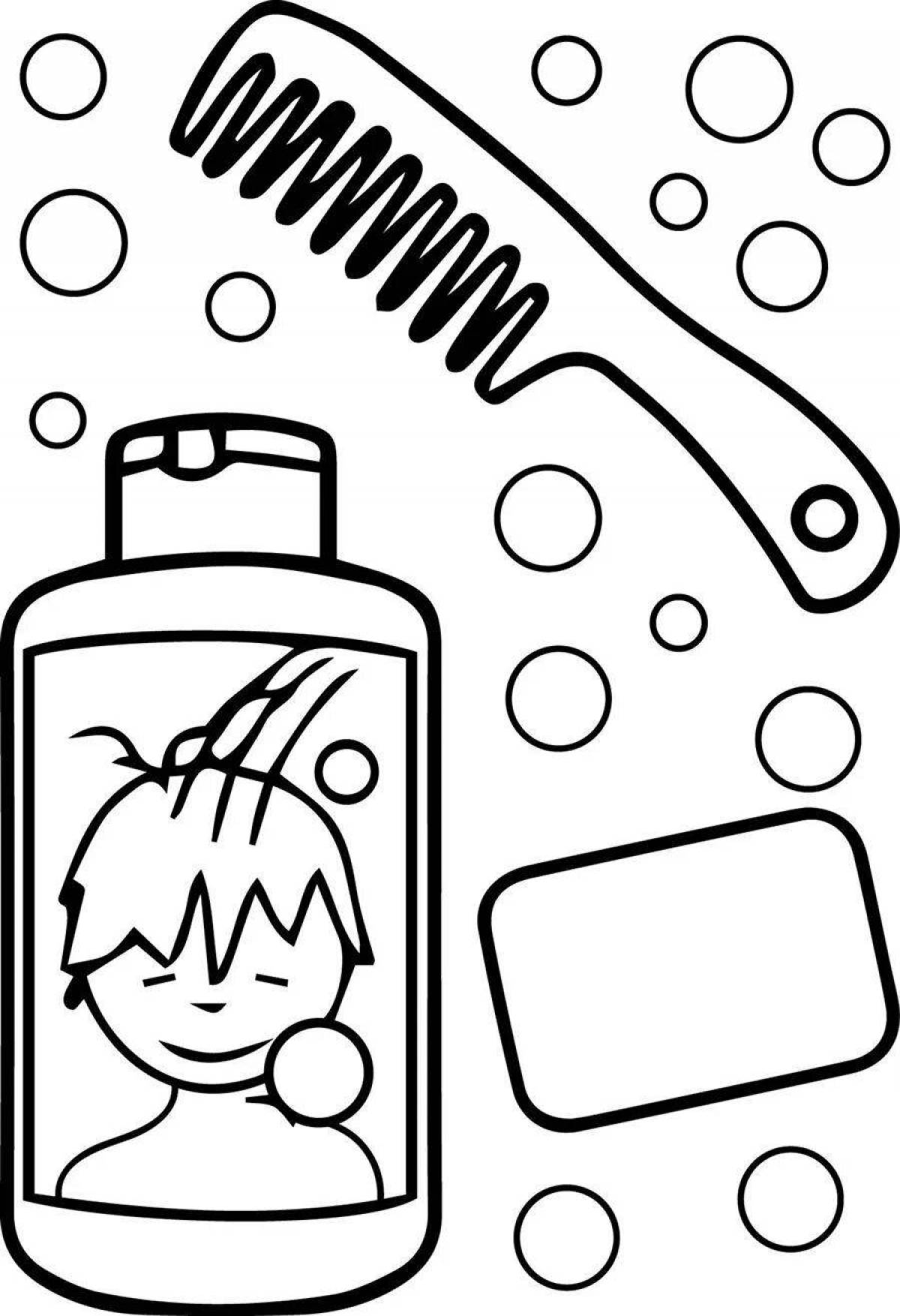 Colorful hygiene coloring book for babies