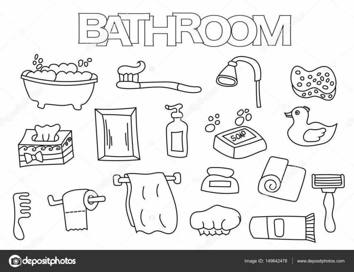 Colorful pre-k hygiene coloring page