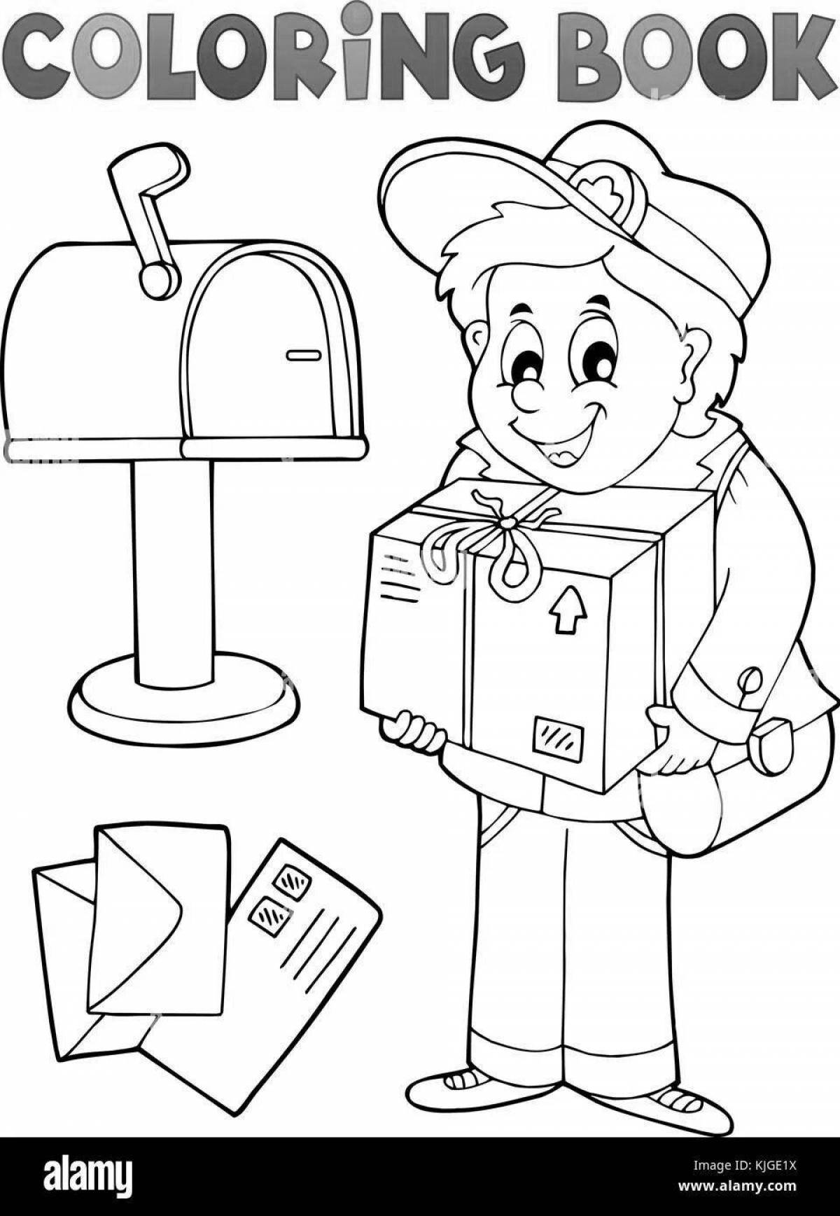 Adorable mail coloring book for kids