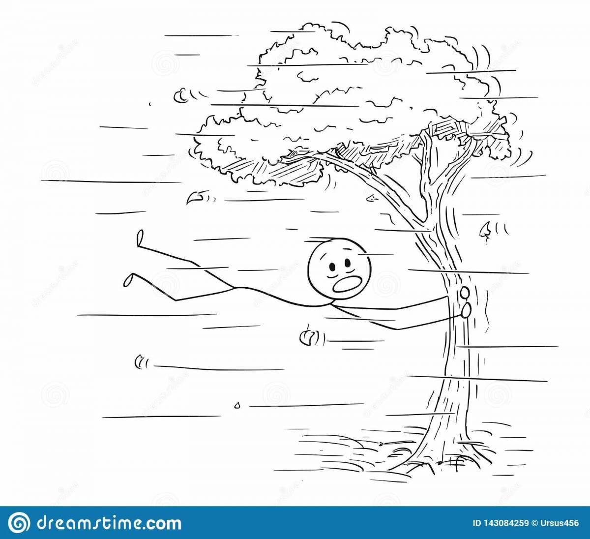 Blooming wind coloring pages for children