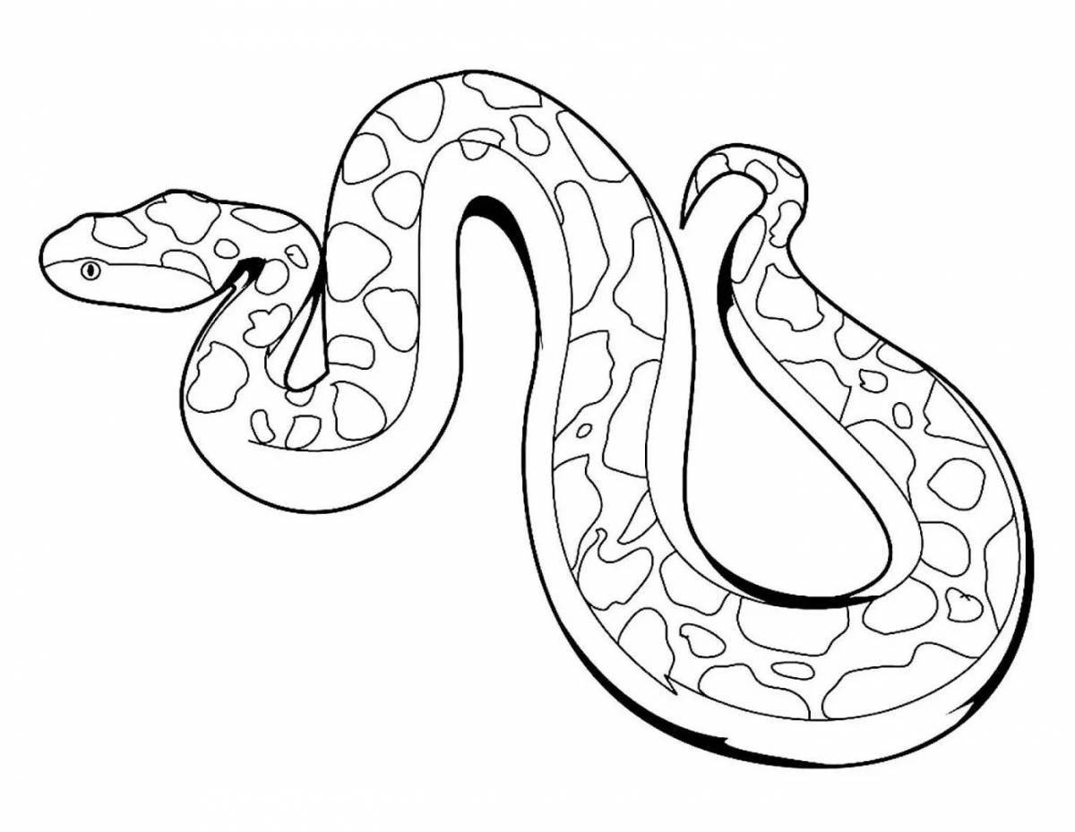 Attractive snake coloring page for youth