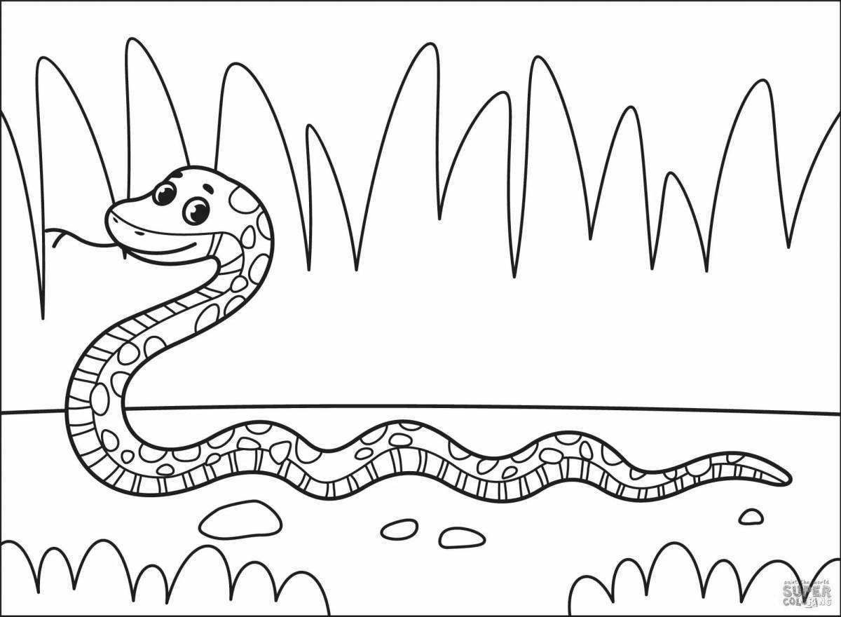 Pleasant juvenile snake coloring page
