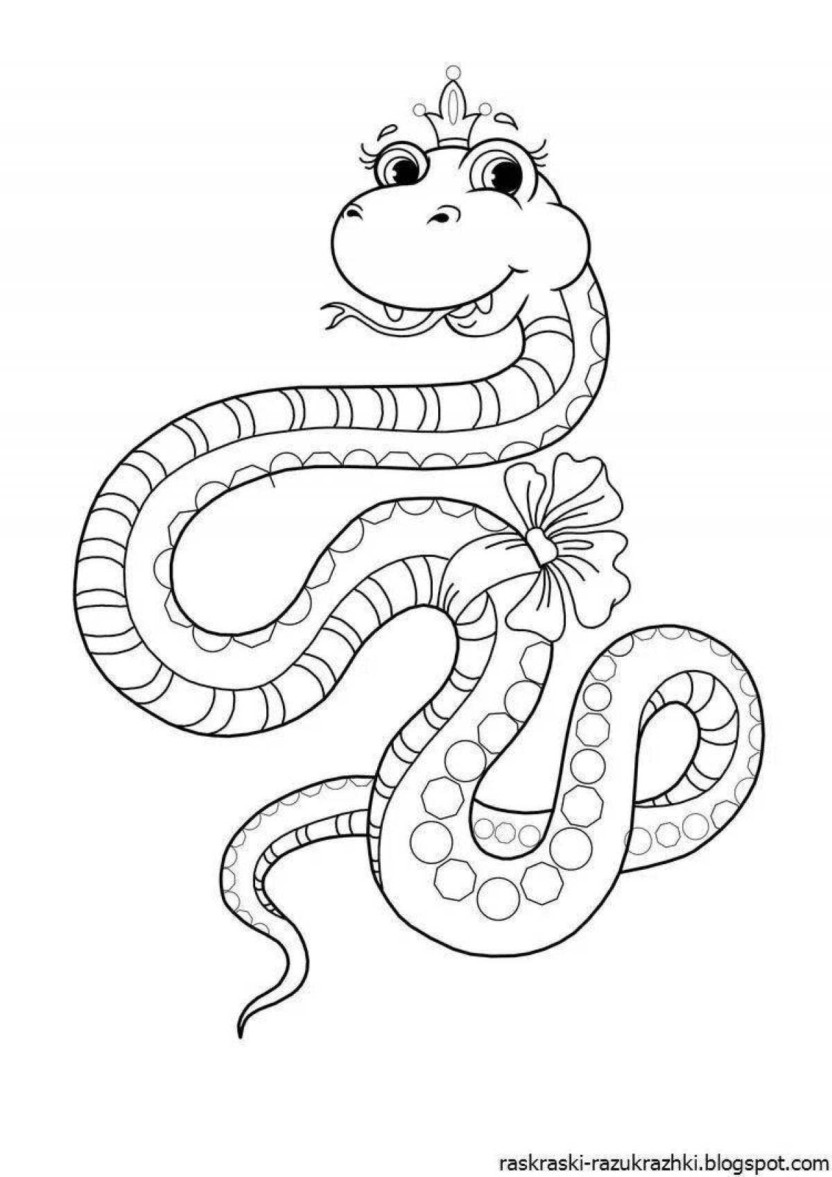 Adorable snake coloring page for kids