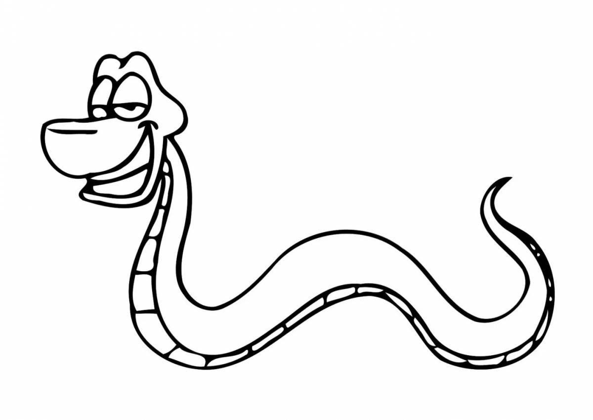 Humorous snake coloring book for babies