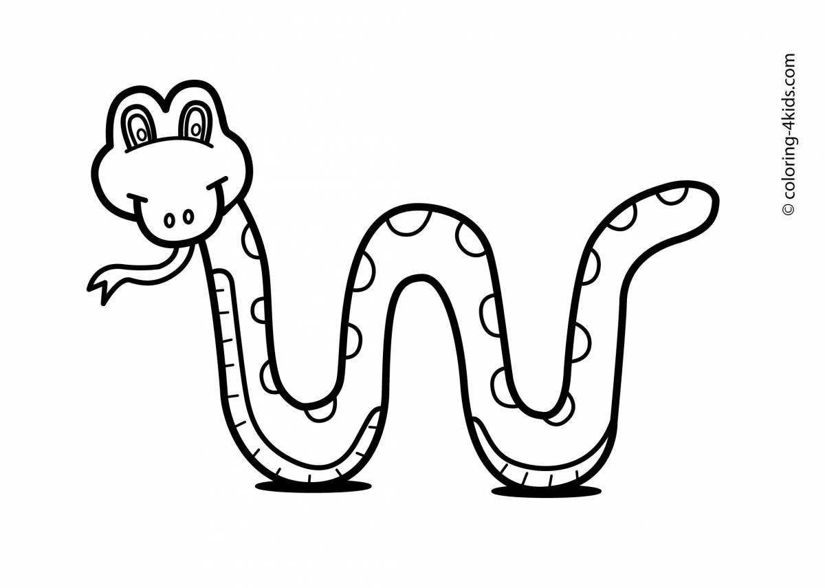 Cozy juvenile snake coloring page