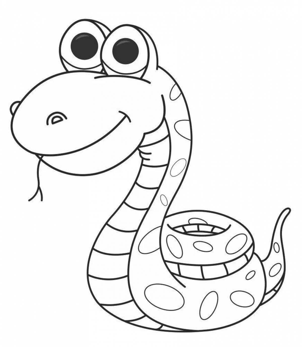 Fancy snake coloring for kids