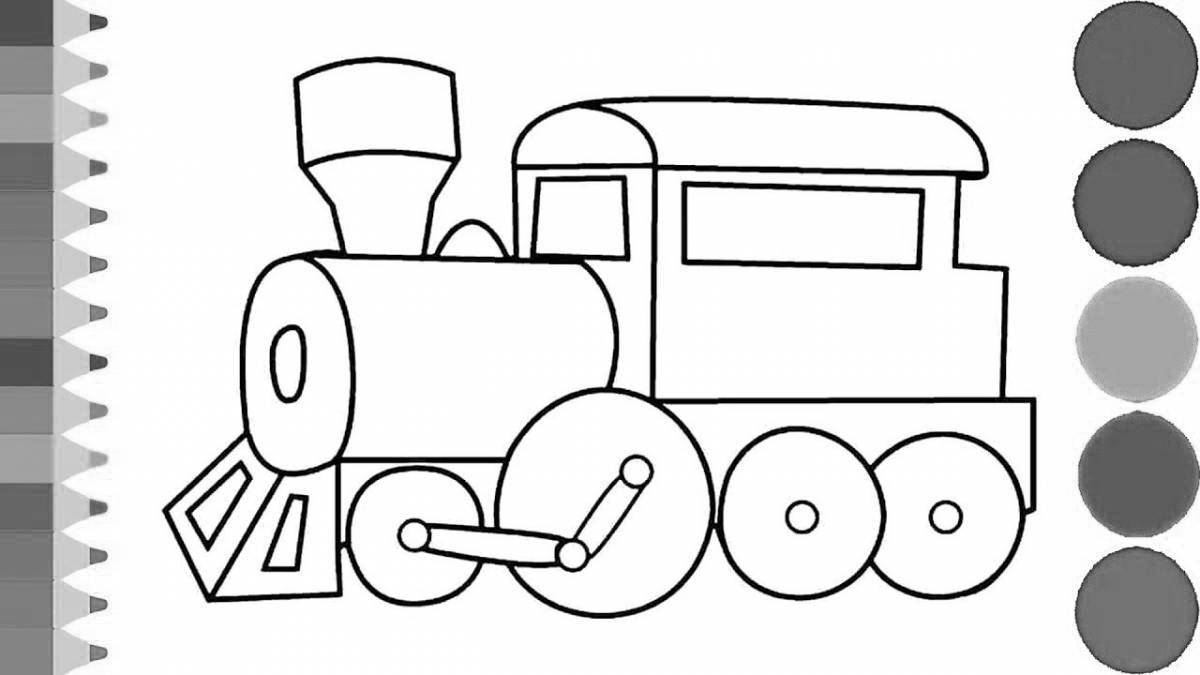 Coloring book magic train for kids