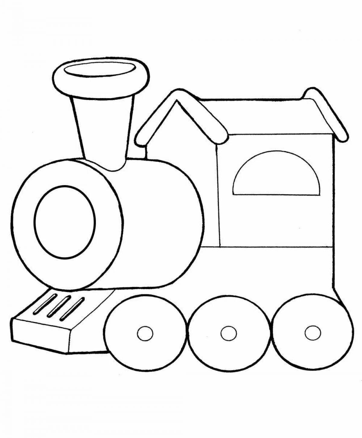 Cute train coloring book for kids