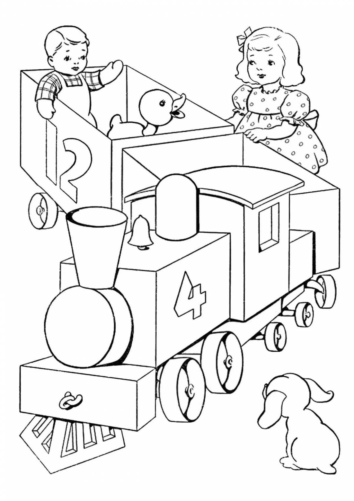 Sweet train coloring for kids