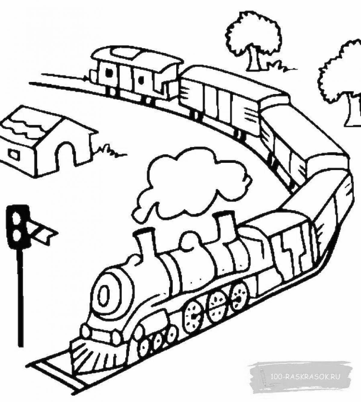 Fun train coloring for kids