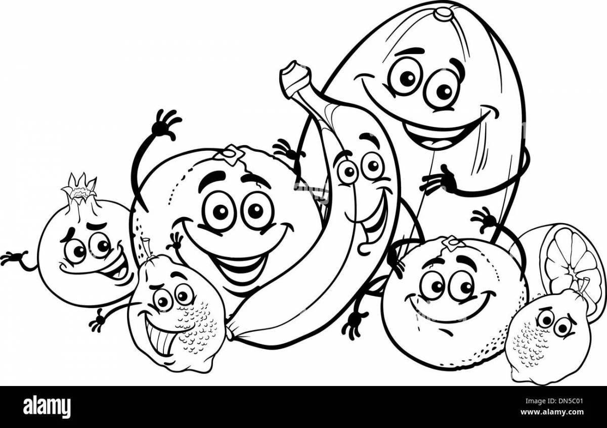 Colorful vitamins coloring pages for kids