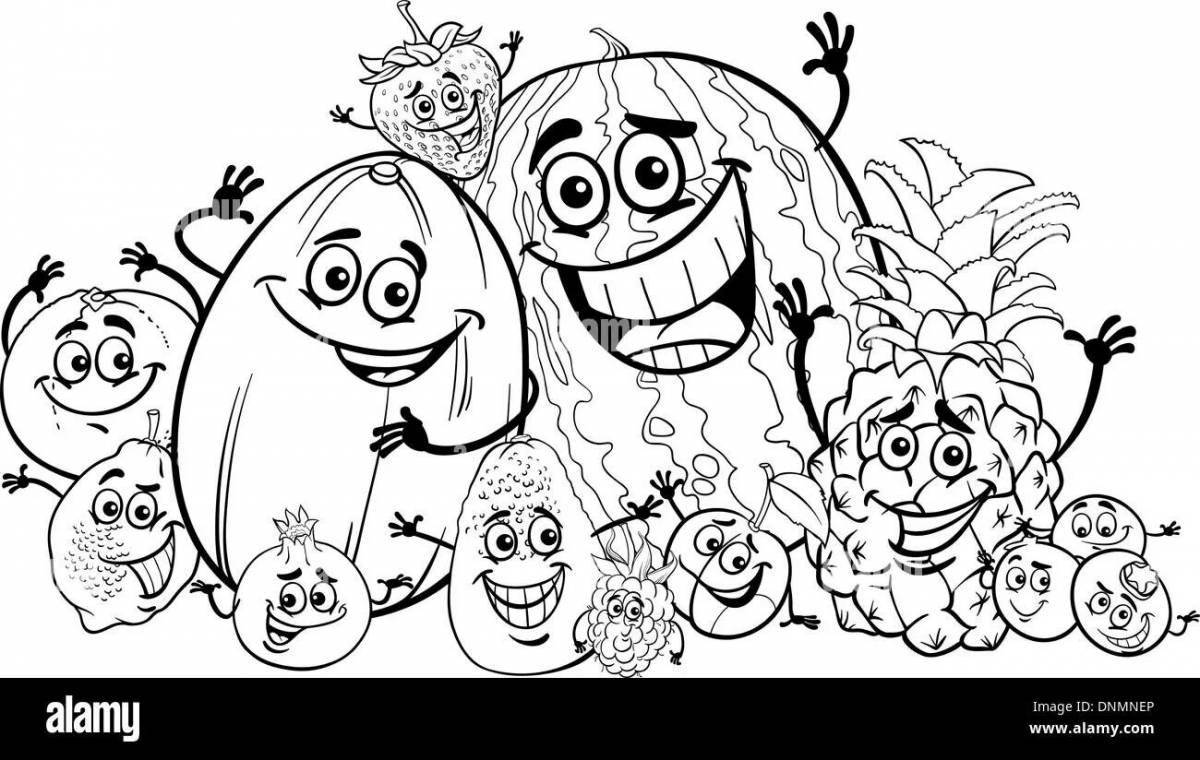 Fun coloring book of vitamins for kids