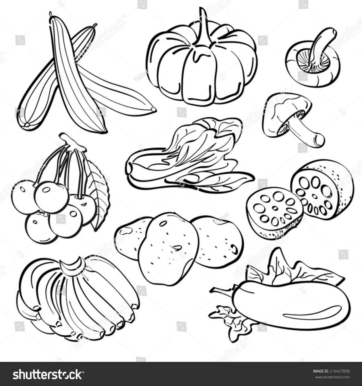 Joyful vitamins coloring pages for kids